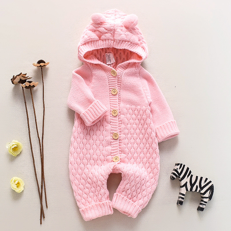 Baby Knitted Hooded Jumpsuit Long Sleeve Spring/Autumn Style - Child ...